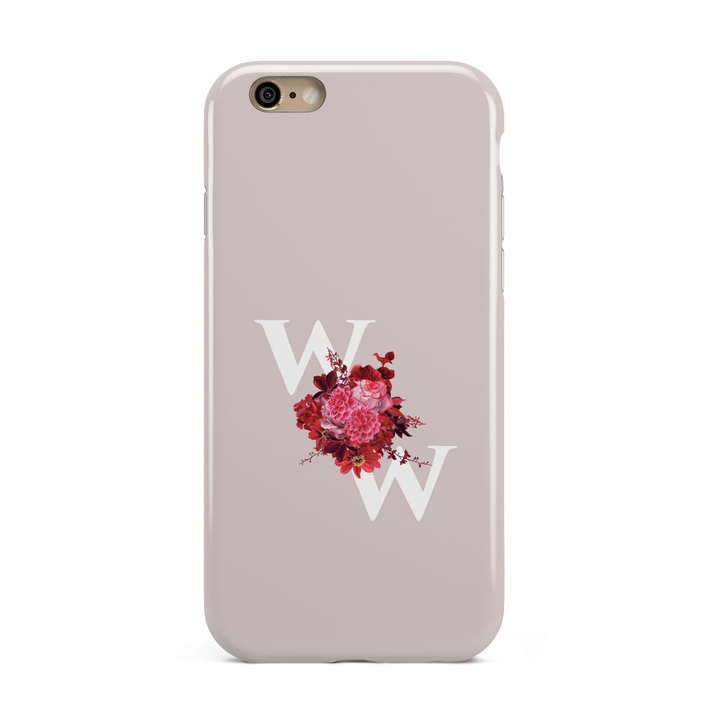 Custom Dual Initial Floral Apple iPhone 6 3D Tough Case