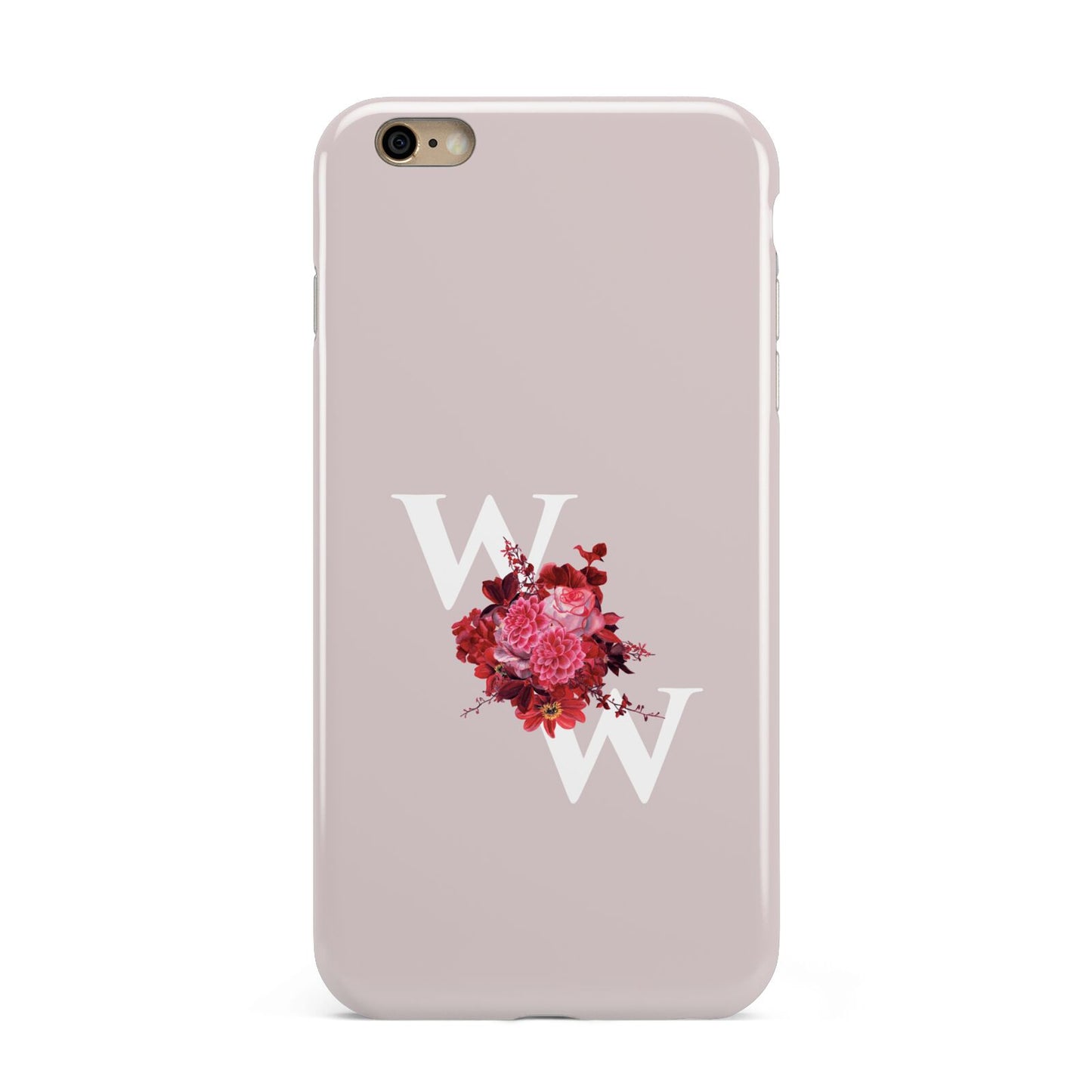 Custom Dual Initial Floral Apple iPhone 6 Plus 3D Tough Case