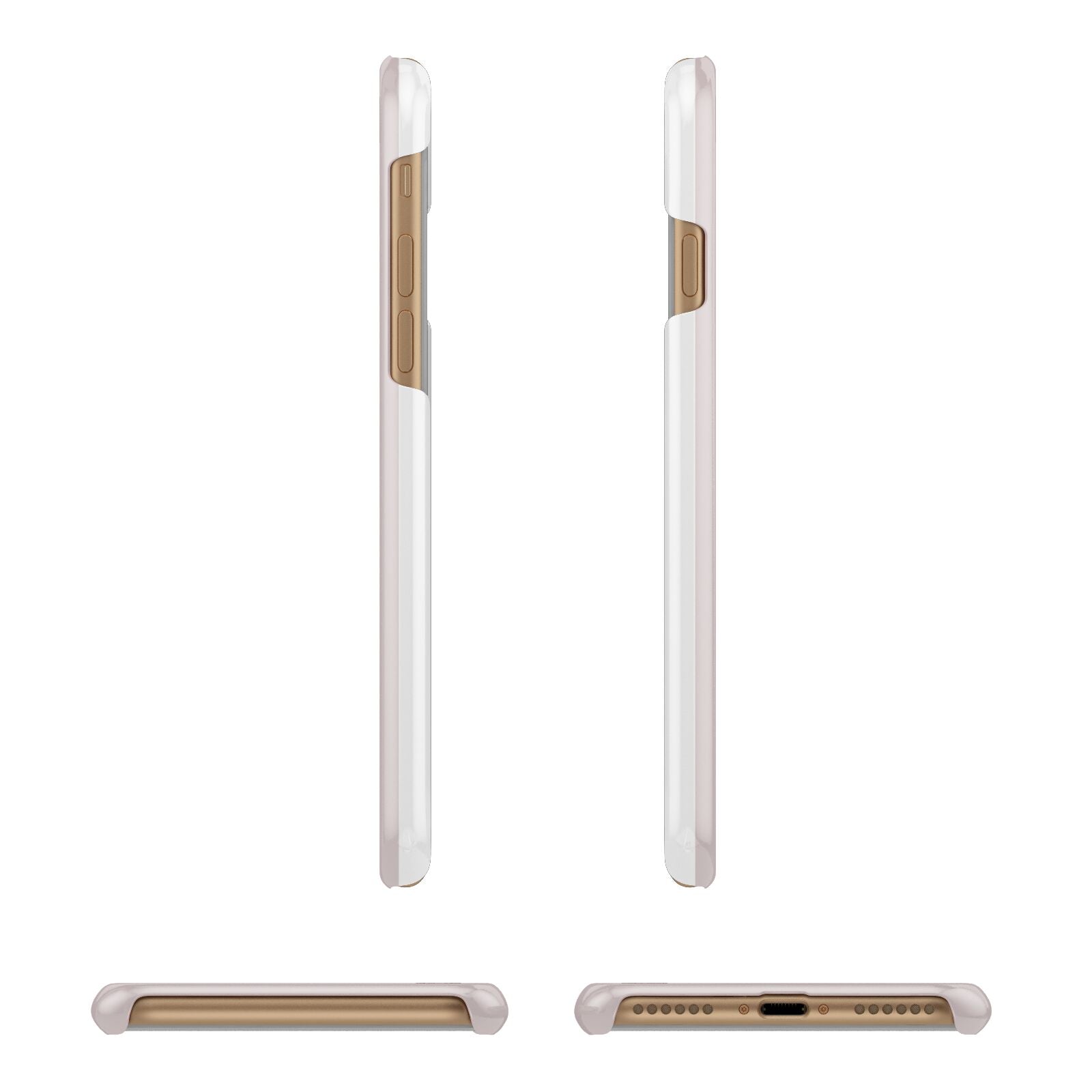 Custom Dual Initial Floral Apple iPhone 7 8 3D Wrap Snap Case Angled Images