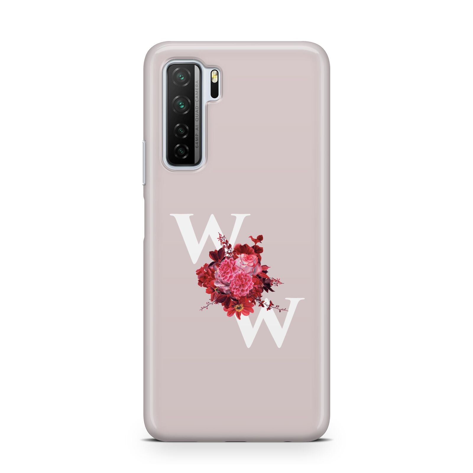 Custom Dual Initial Floral Huawei P40 Lite 5G Phone Case