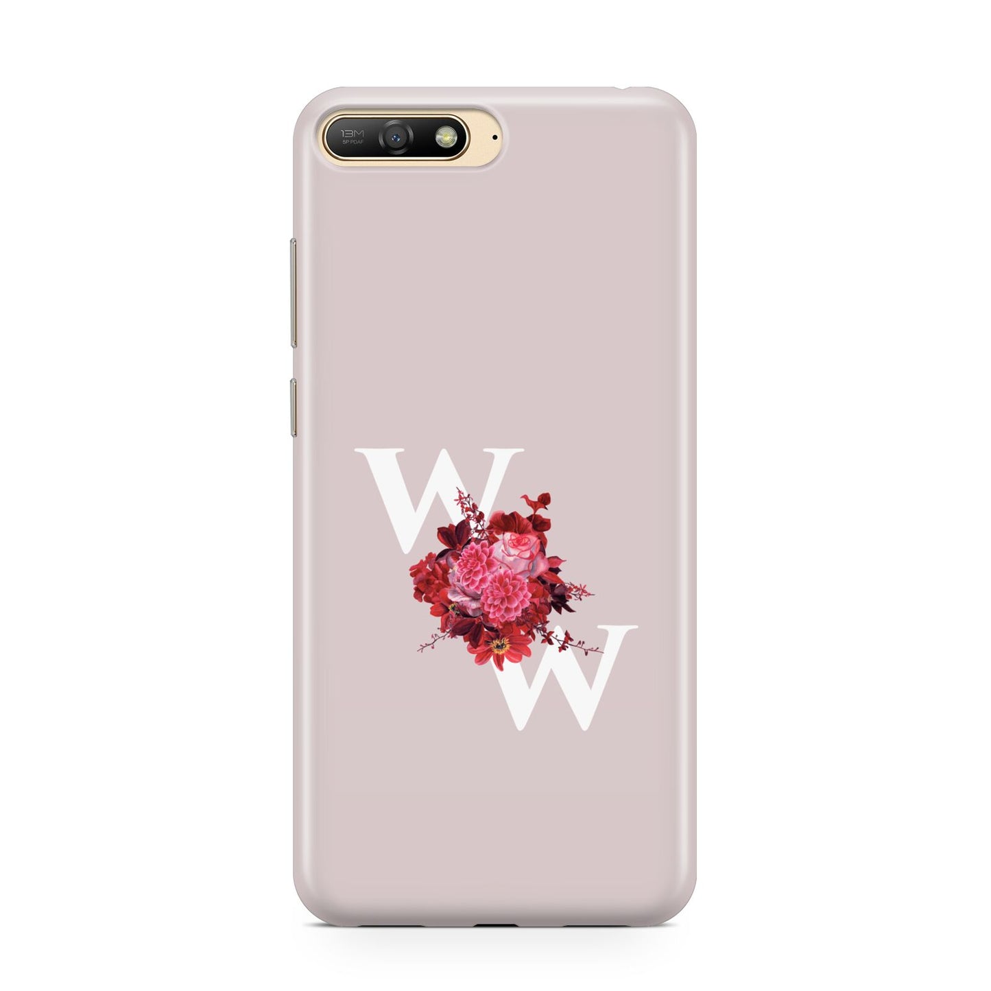 Custom Dual Initial Floral Huawei Y6 2018
