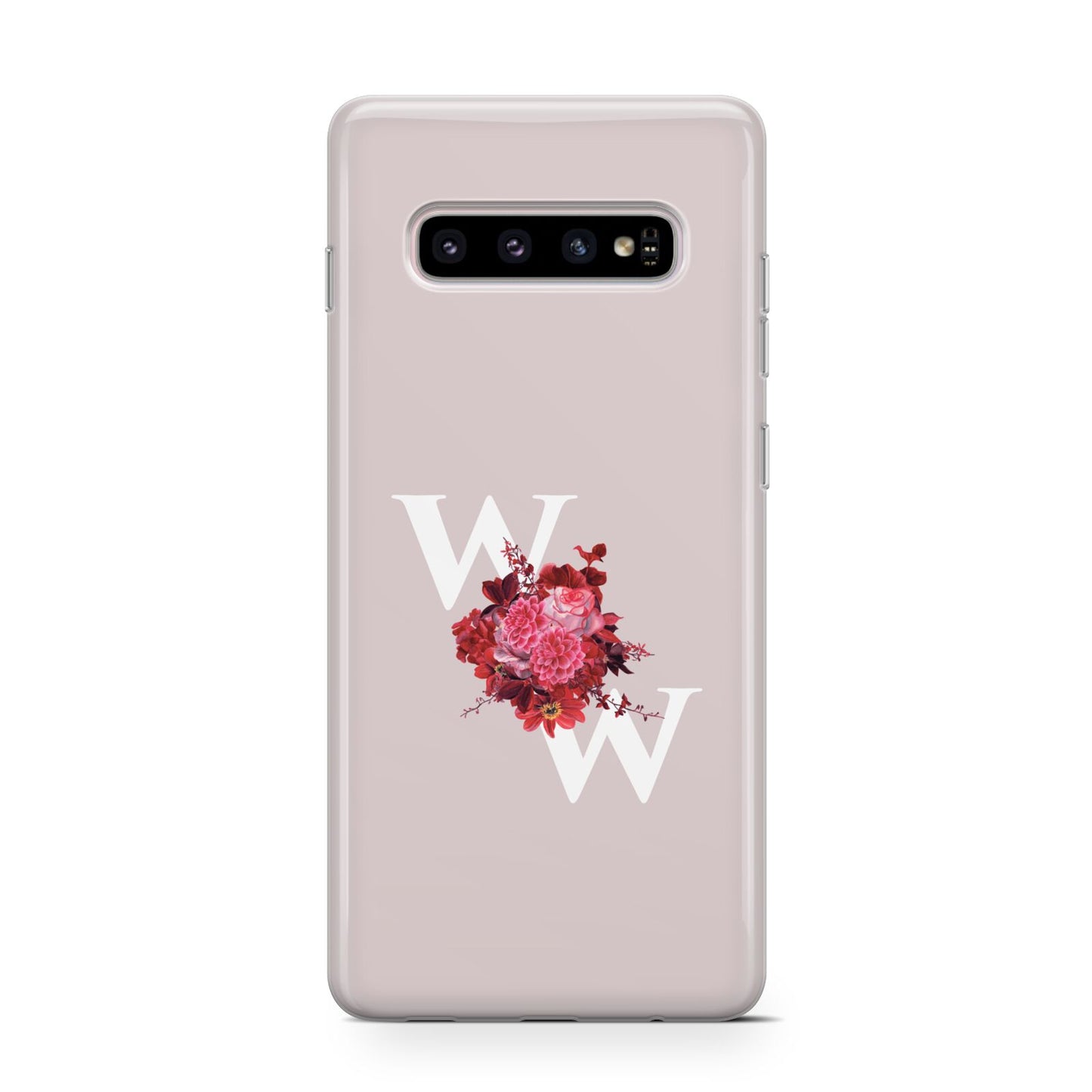 Custom Dual Initial Floral Protective Samsung Galaxy Case
