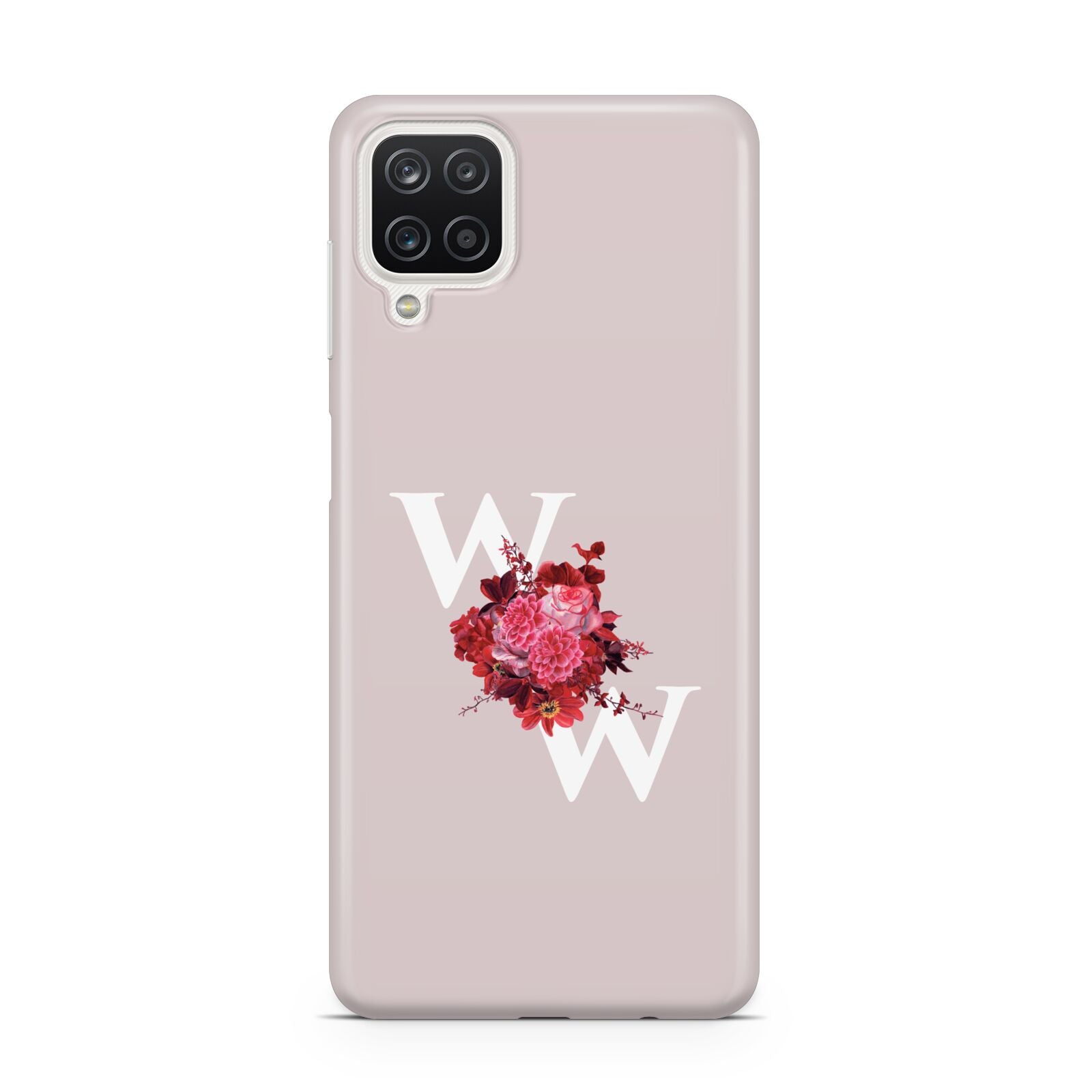 Custom Dual Initial Floral Samsung A12 Case