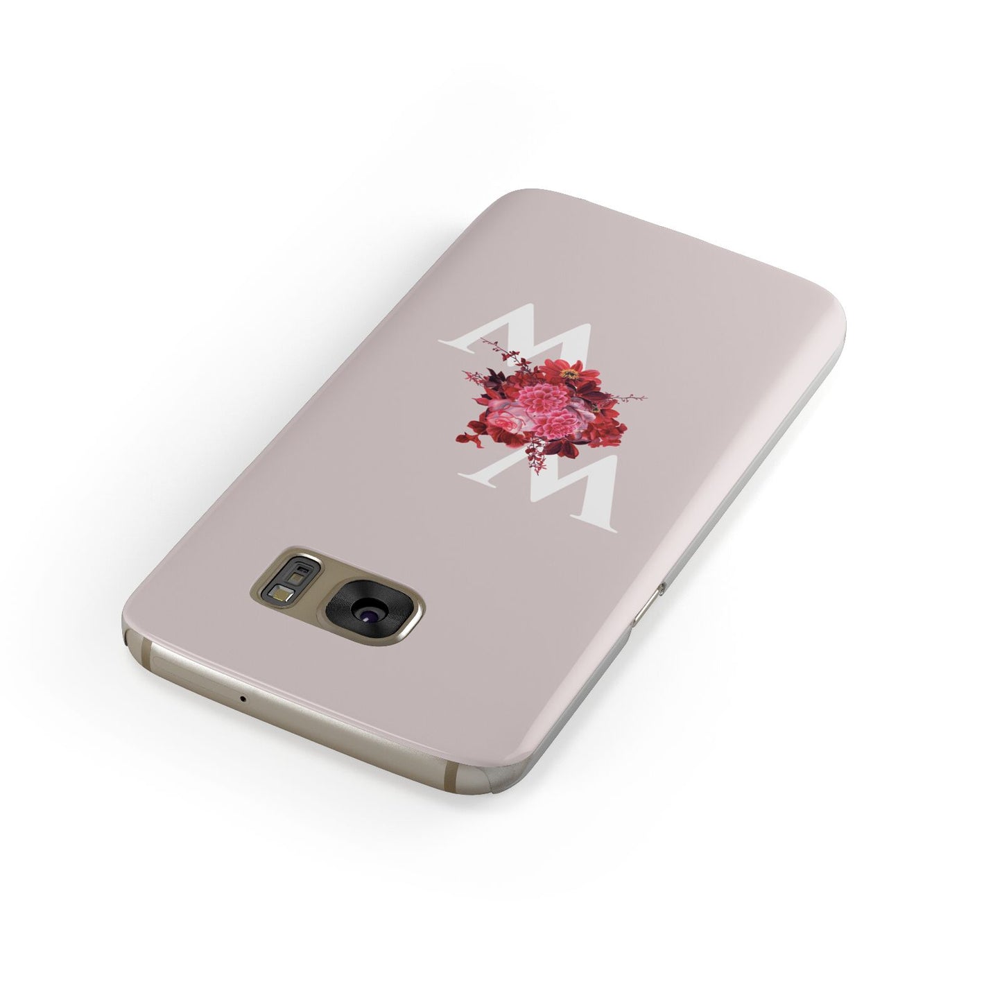 Custom Dual Initial Floral Samsung Galaxy Case Front Close Up