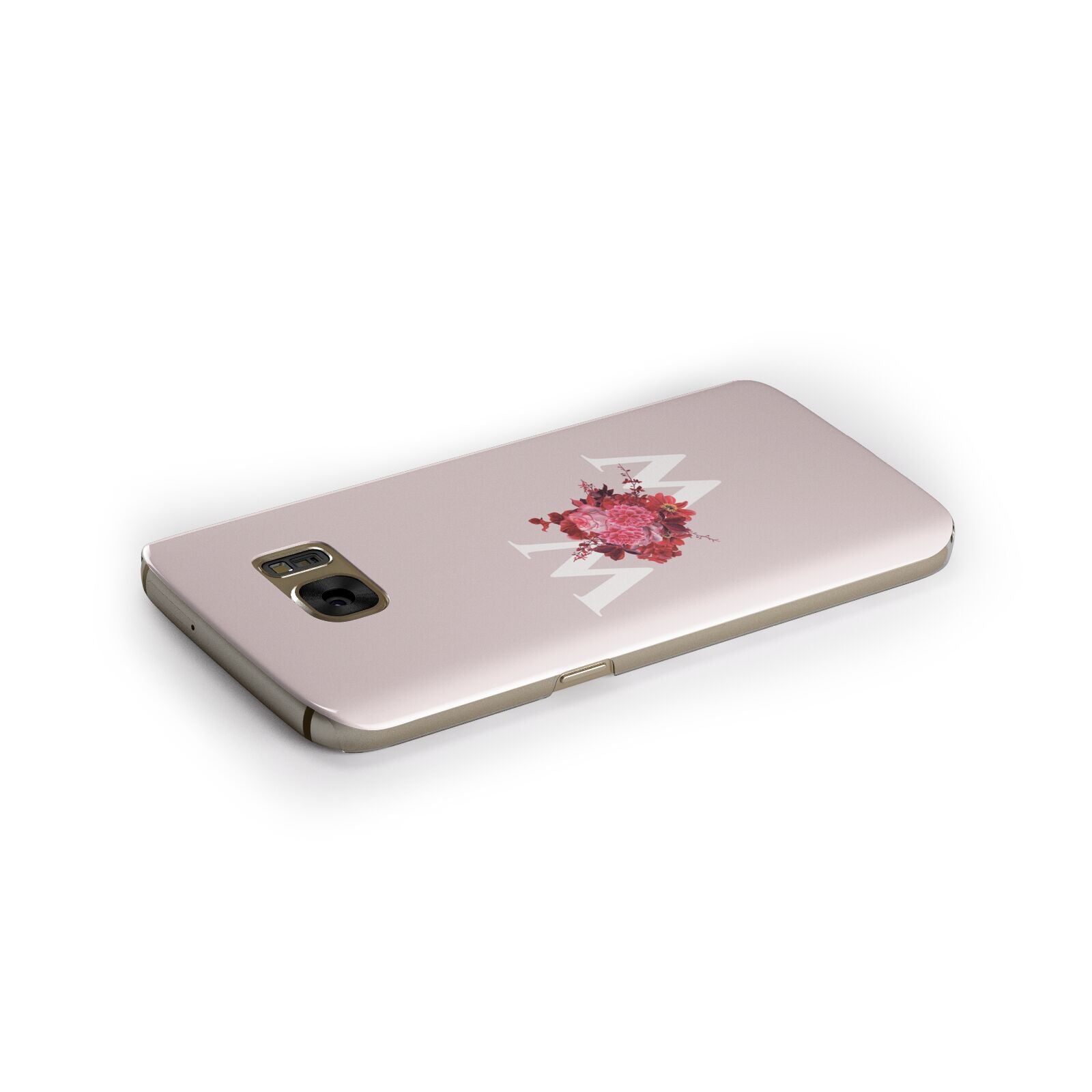 Custom Dual Initial Floral Samsung Galaxy Case Side Close Up