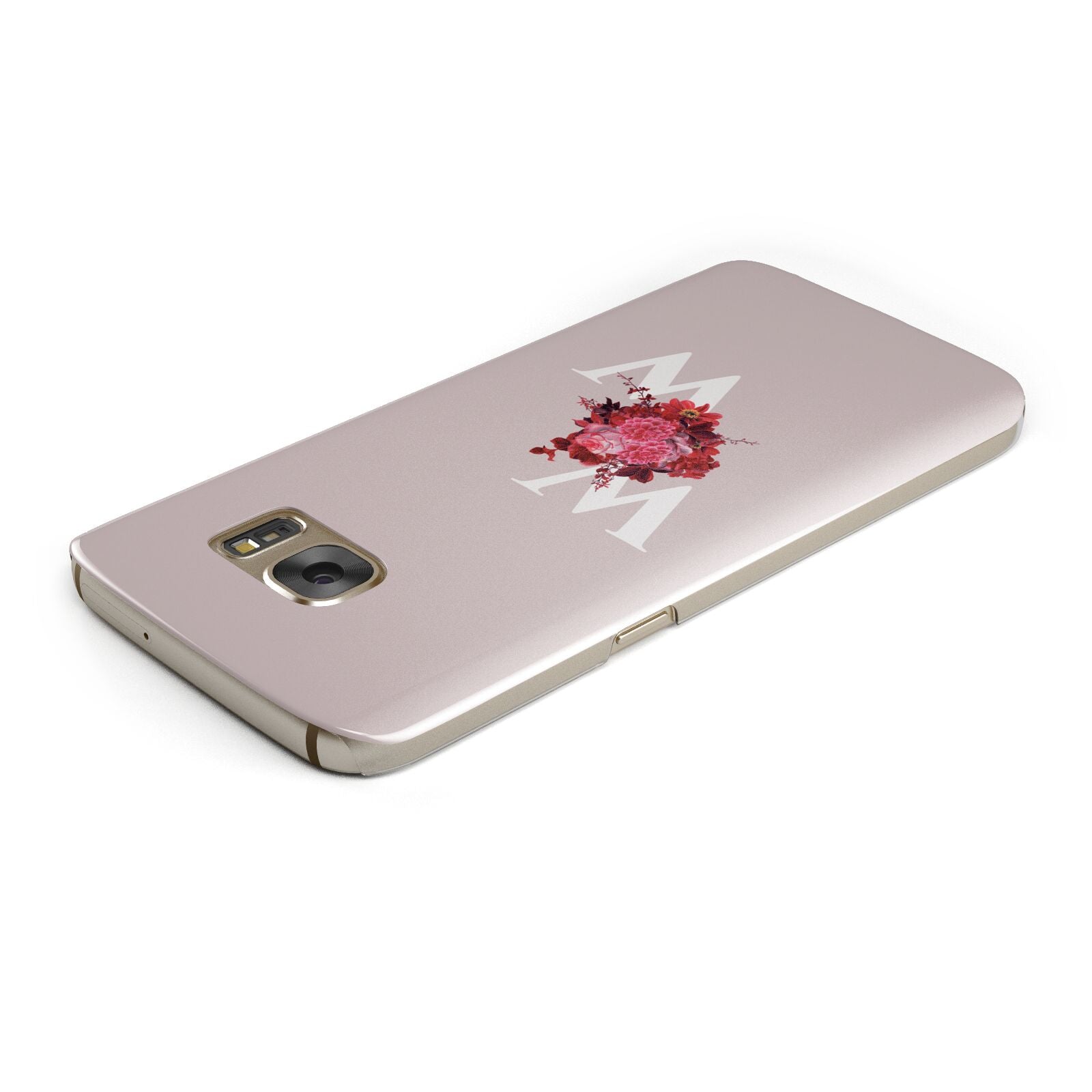 Custom Dual Initial Floral Samsung Galaxy Case Top Cutout