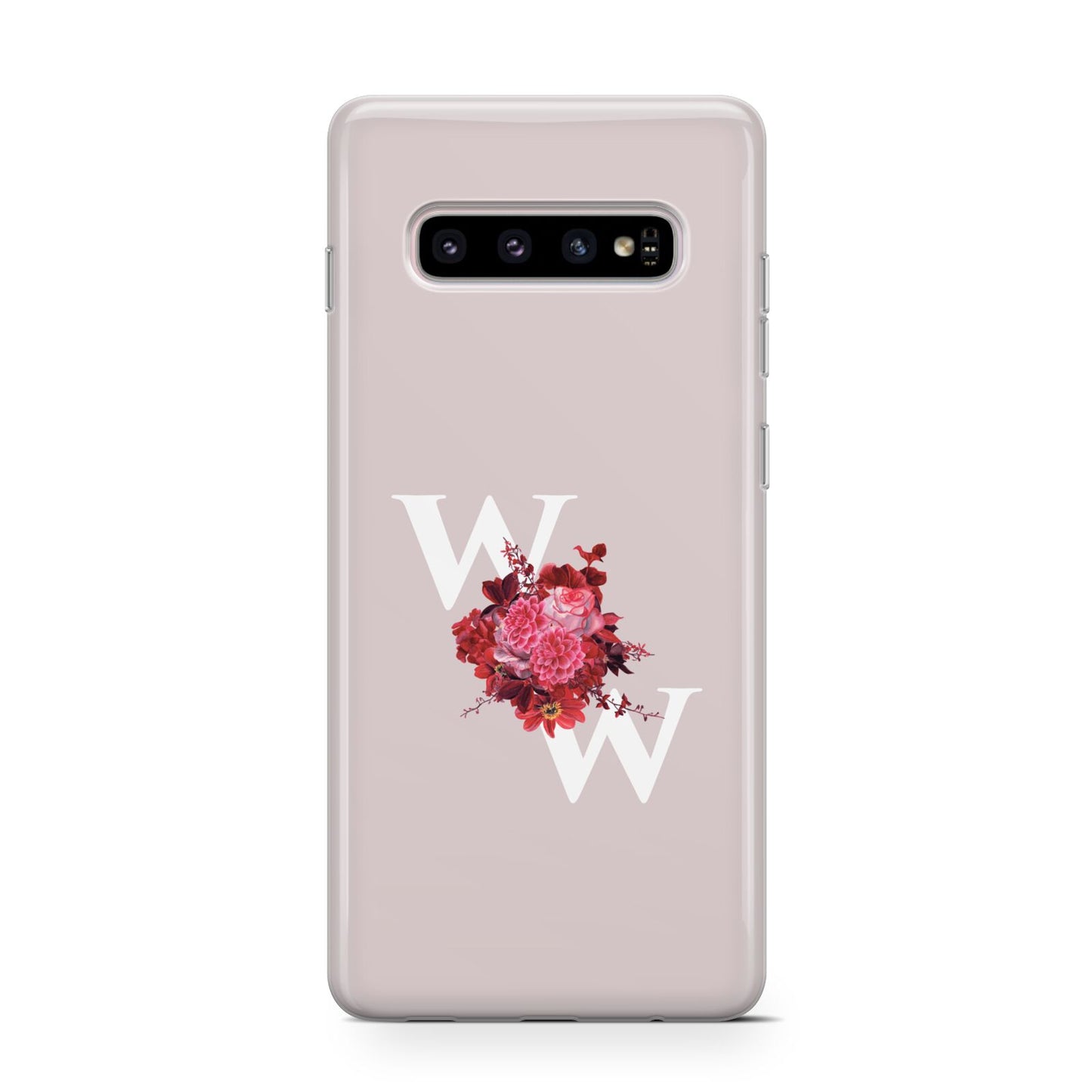 Custom Dual Initial Floral Samsung Galaxy S10 Case