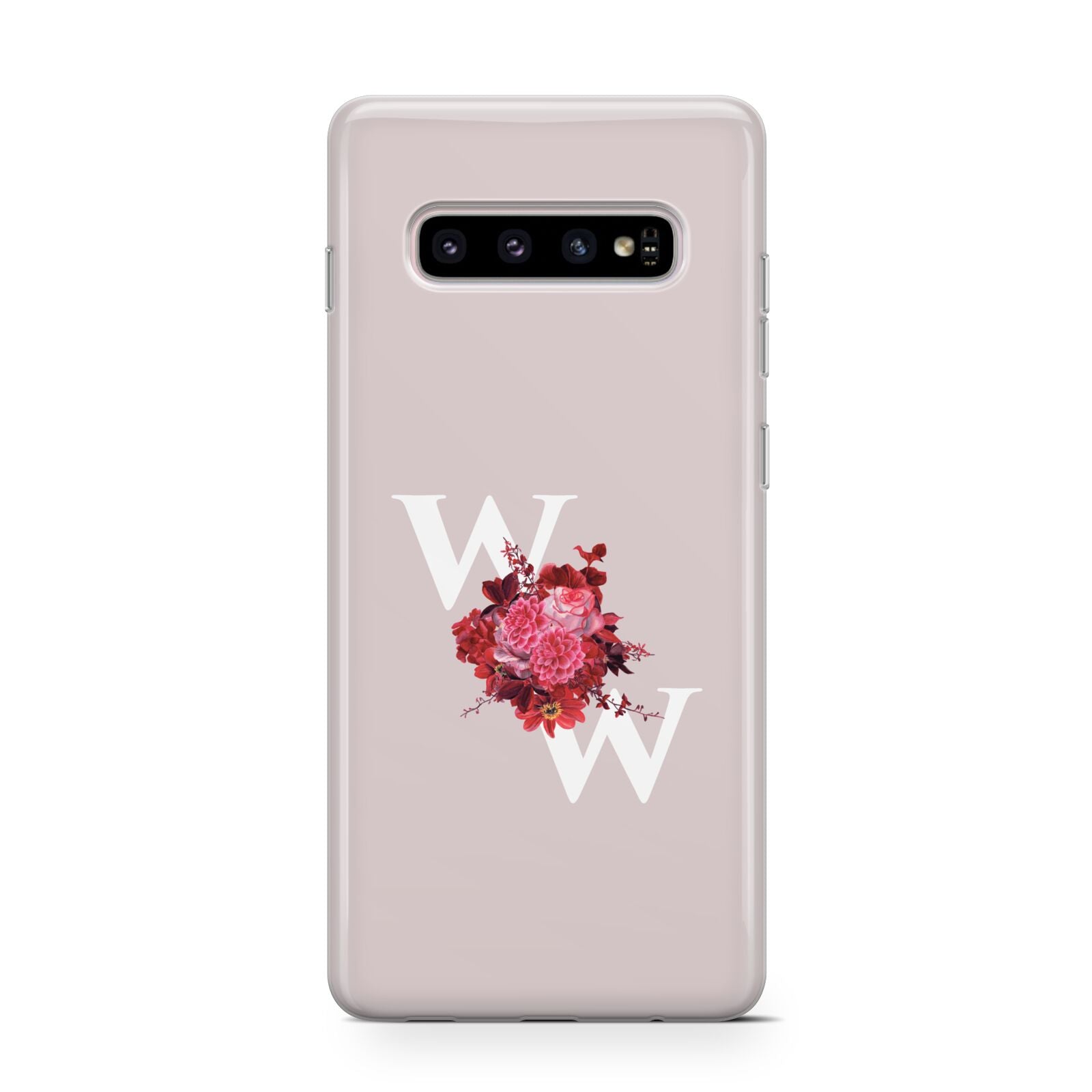 Custom Dual Initial Floral Samsung Galaxy S10 Case