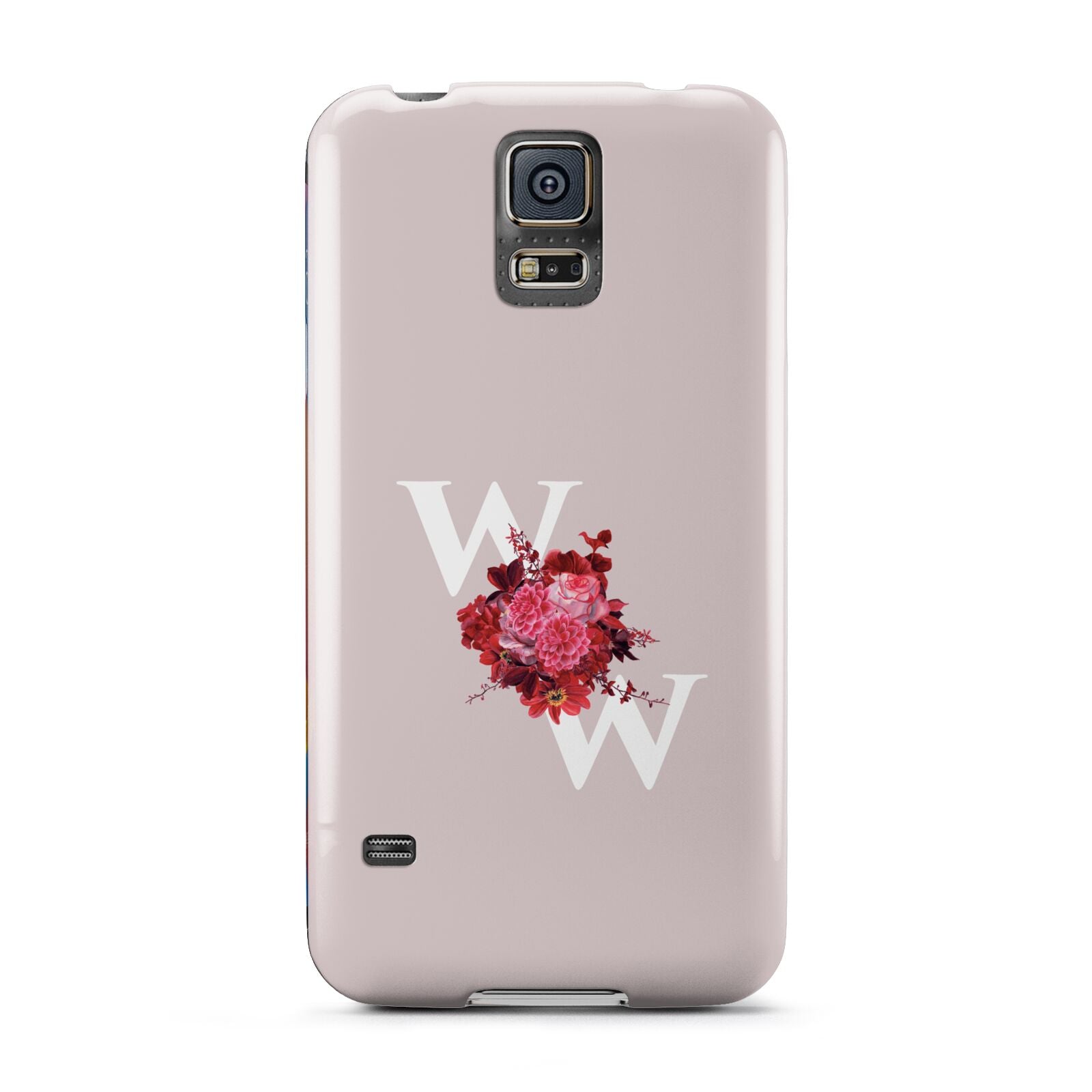 Custom Dual Initial Floral Samsung Galaxy S5 Case