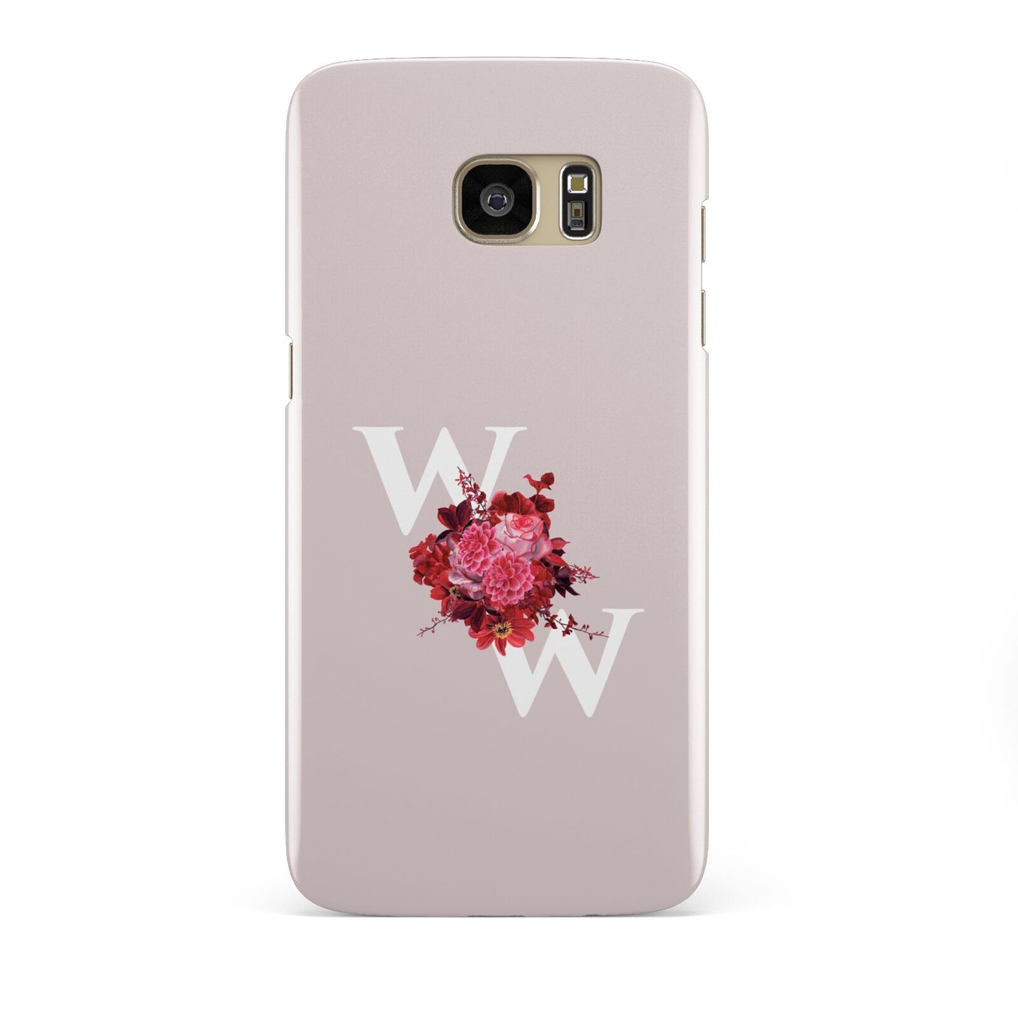 Custom Dual Initial Floral Samsung Galaxy S7 Edge Case