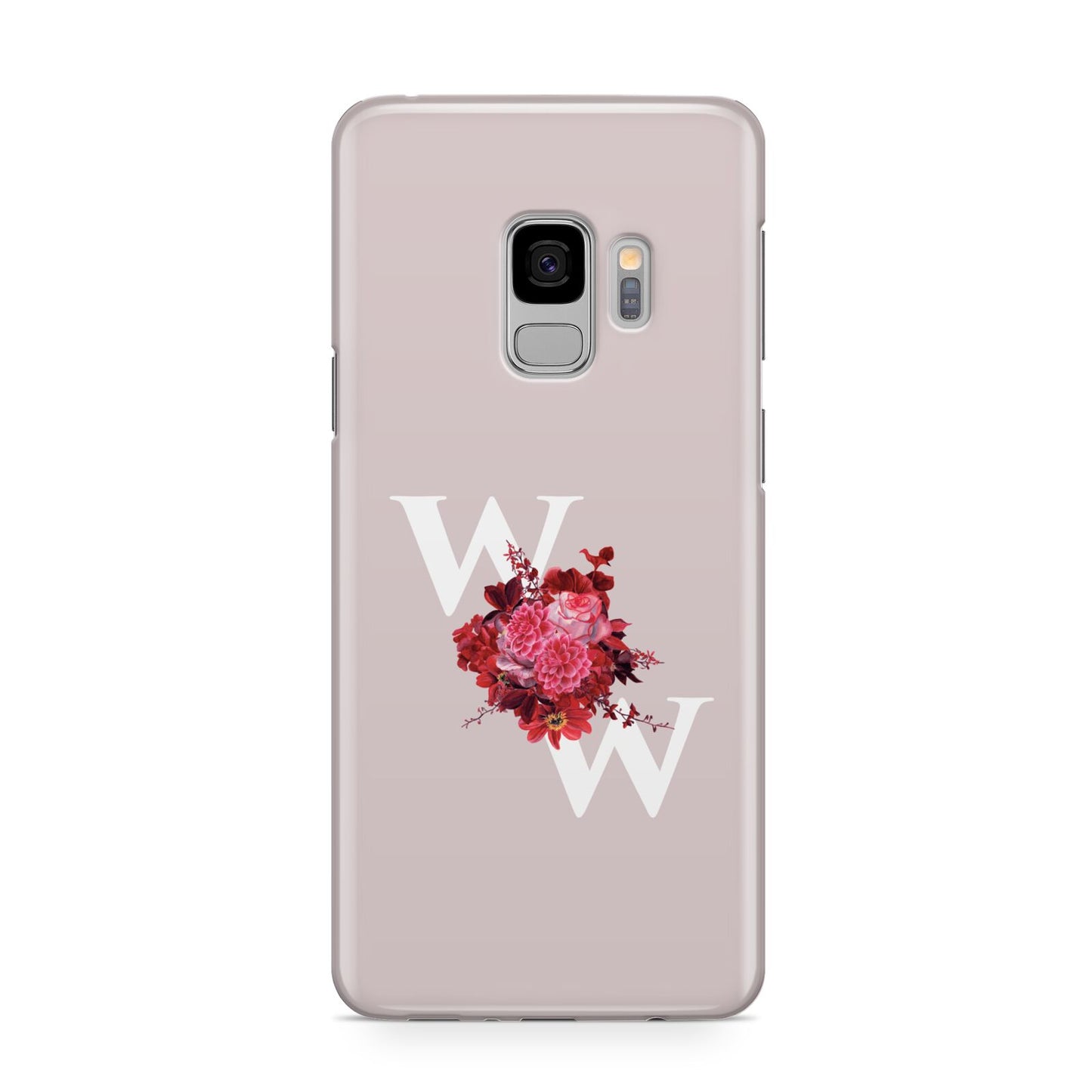 Custom Dual Initial Floral Samsung Galaxy S9 Case
