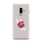 Custom Dual Initial Floral Samsung Galaxy S9 Plus Case on Silver phone