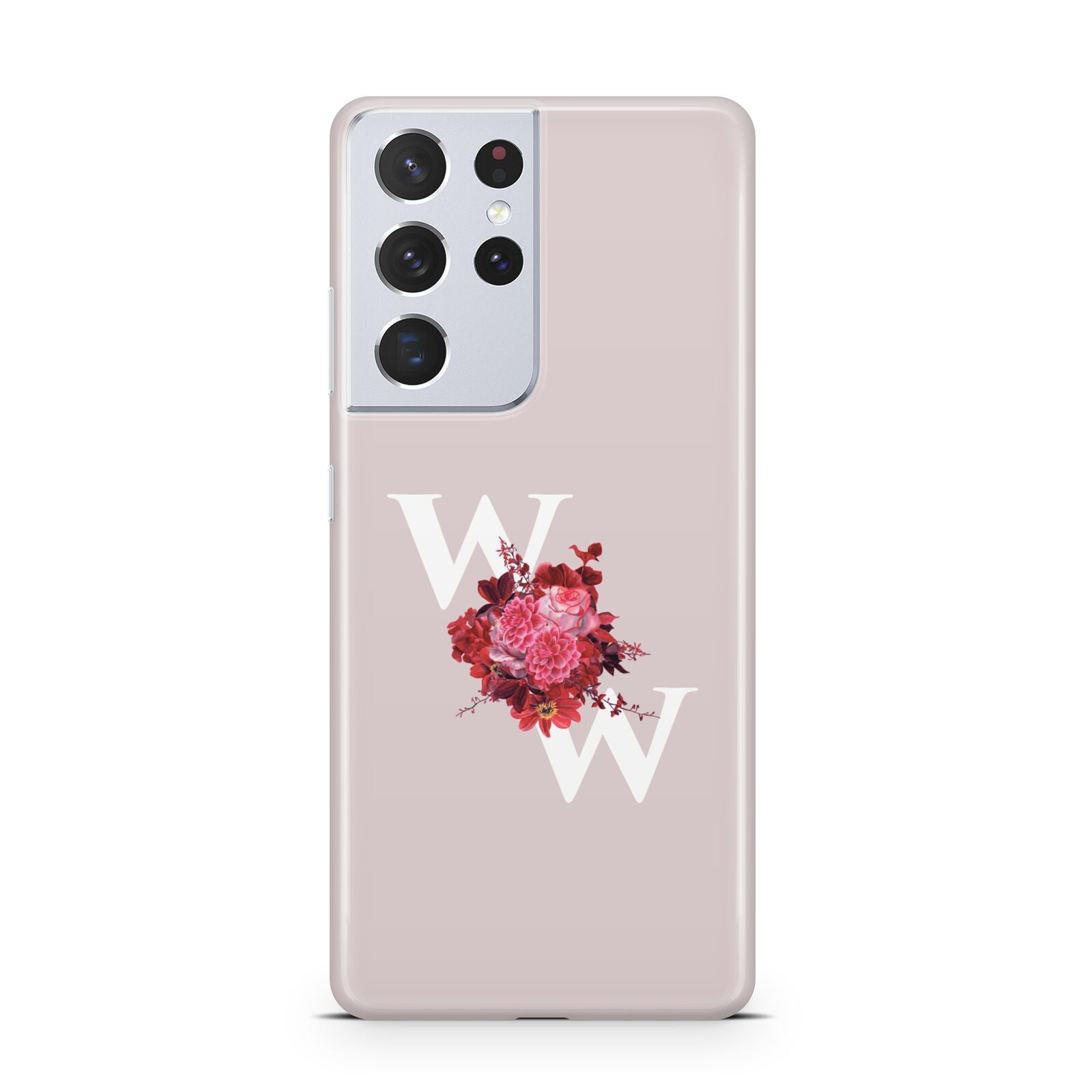 Custom Dual Initial Floral Samsung S21 Ultra Case