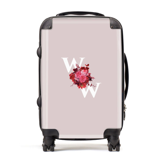 Custom Dual Initial Floral Suitcase