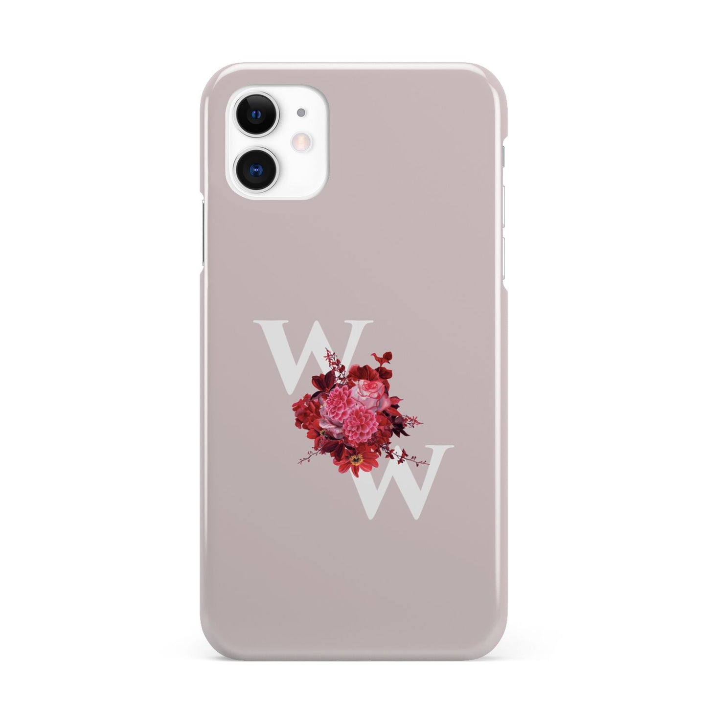 Custom Dual Initial Floral iPhone 11 3D Snap Case