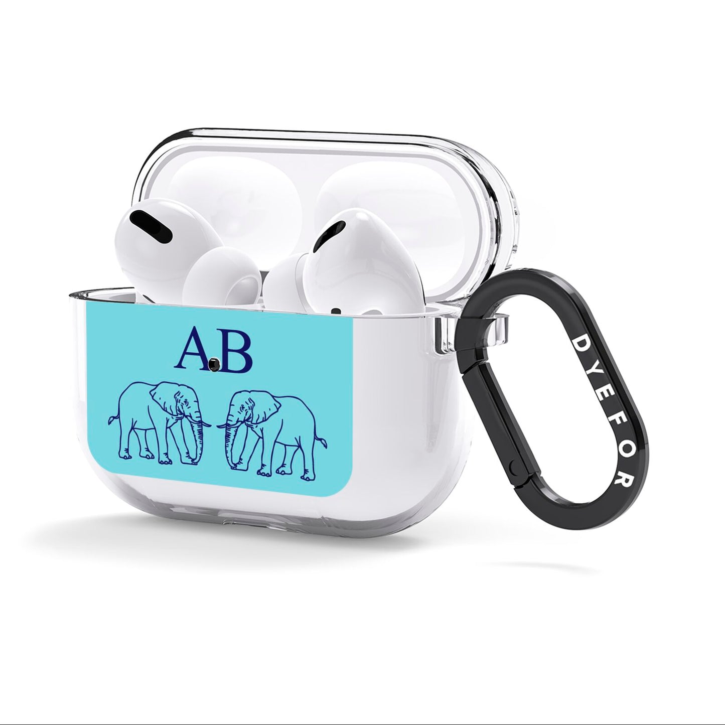Custom Elephant AirPods Clear Case 3rd Gen Side Image