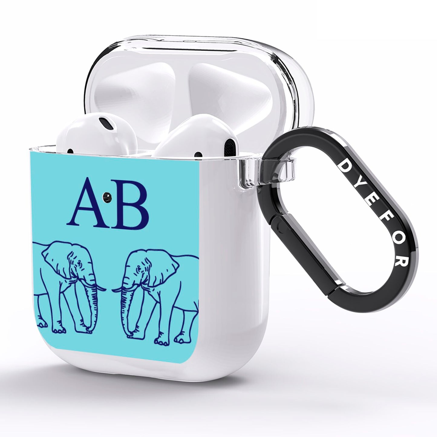 Custom Elephant AirPods Clear Case Side Image