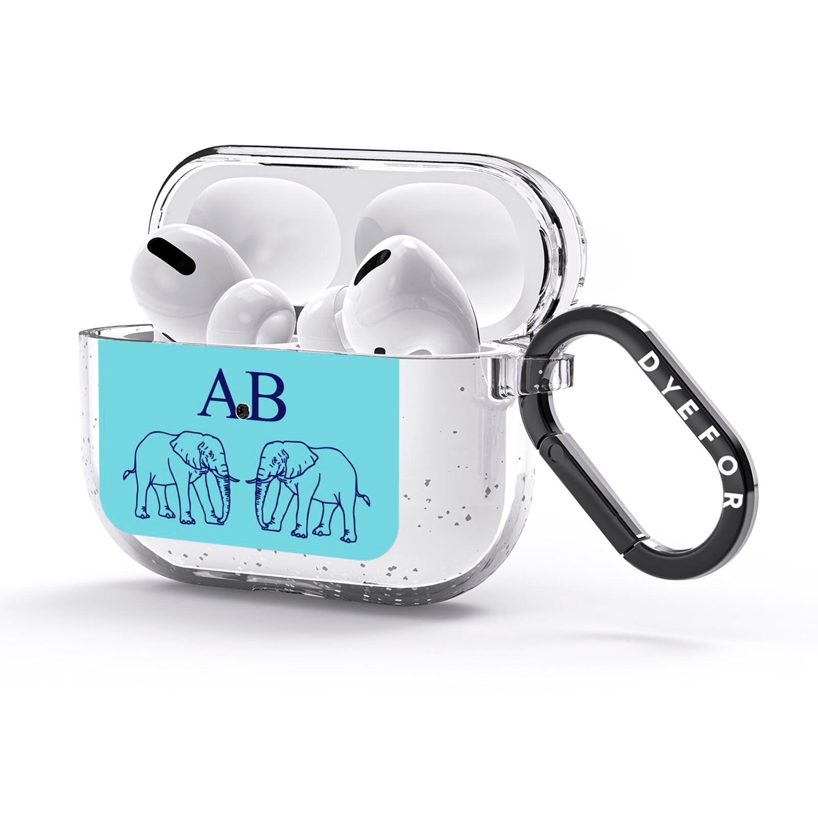 Custom Elephant AirPods Glitter Case 3rd Gen Side Image