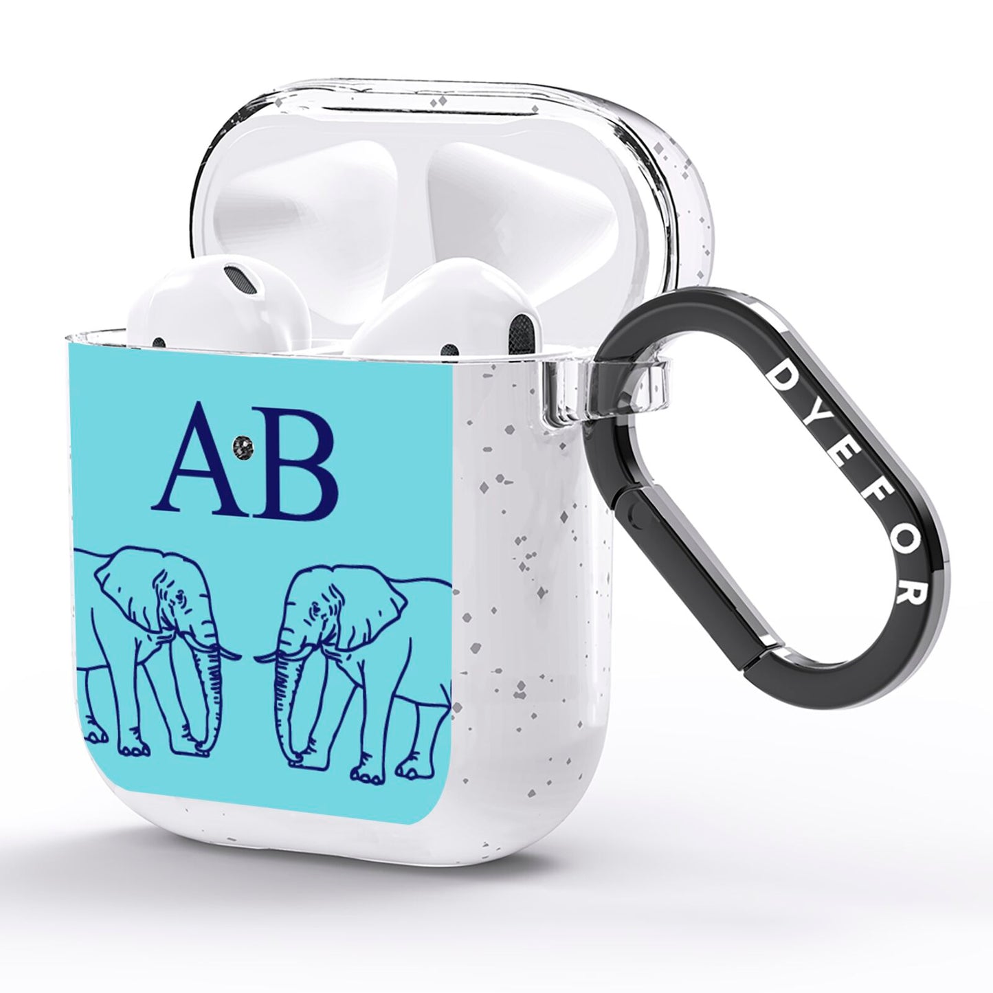 Custom Elephant AirPods Glitter Case Side Image