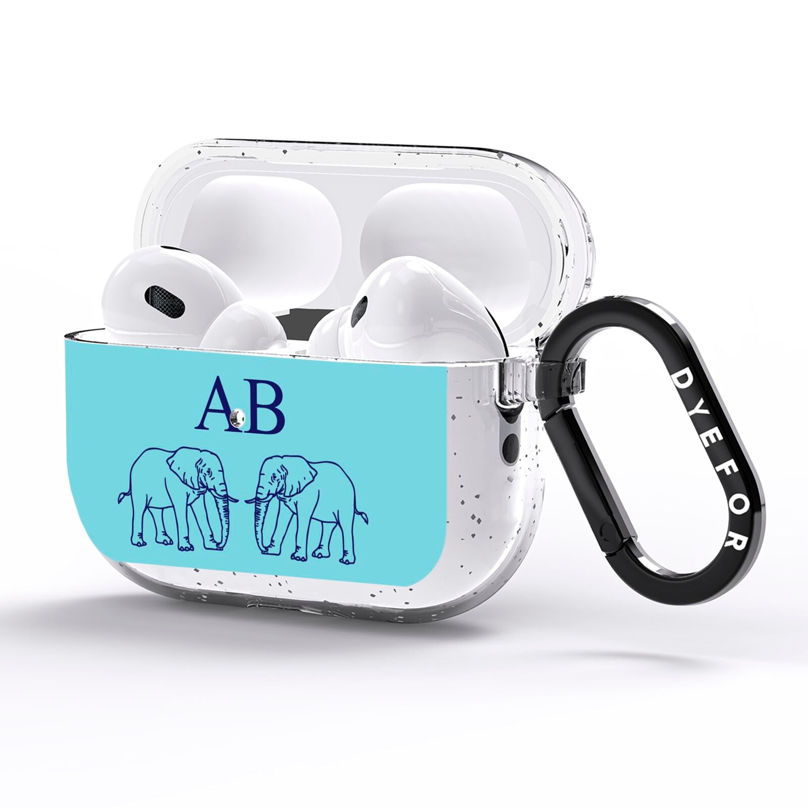 Custom Elephant AirPods Pro Glitter Case Side Image