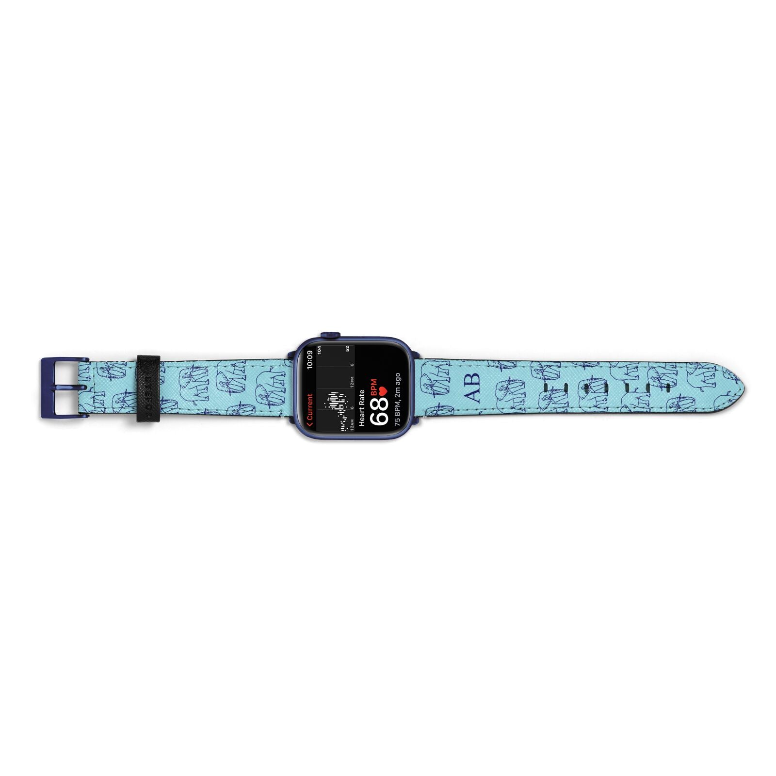 Custom Elephant Apple Watch Strap Size 38mm Landscape Image Blue Hardware
