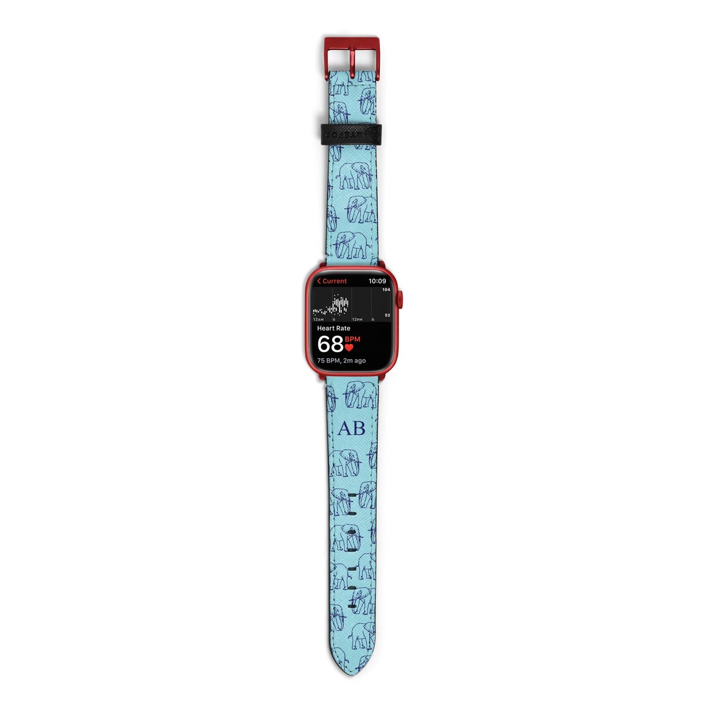 Custom Elephant Apple Watch Strap Size 38mm with Red Hardware