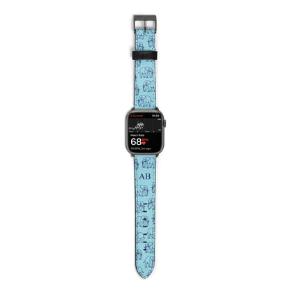 Custom Elephant Apple Watch Strap Size 38mm with Space Grey Hardware
