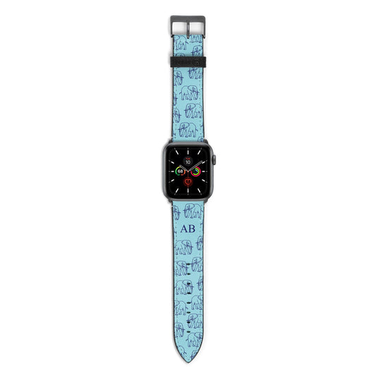 Custom Elephant Apple Watch Strap with Space Grey Hardware