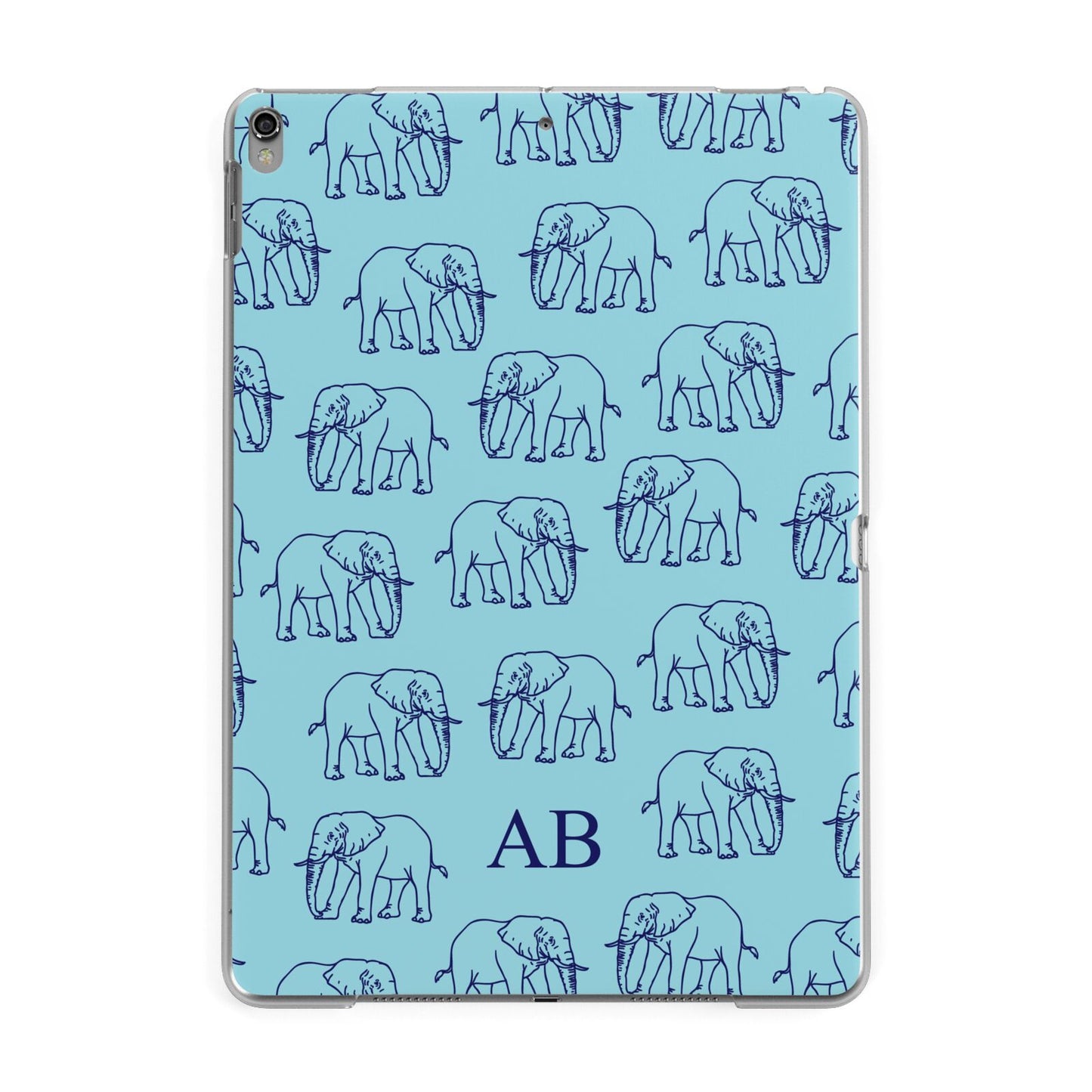 Custom Elephant Apple iPad Grey Case