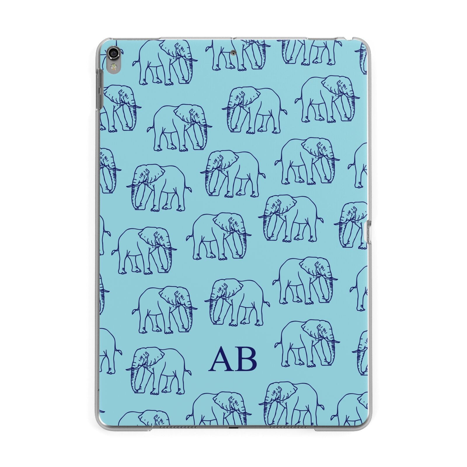 Custom Elephant Apple iPad Grey Case