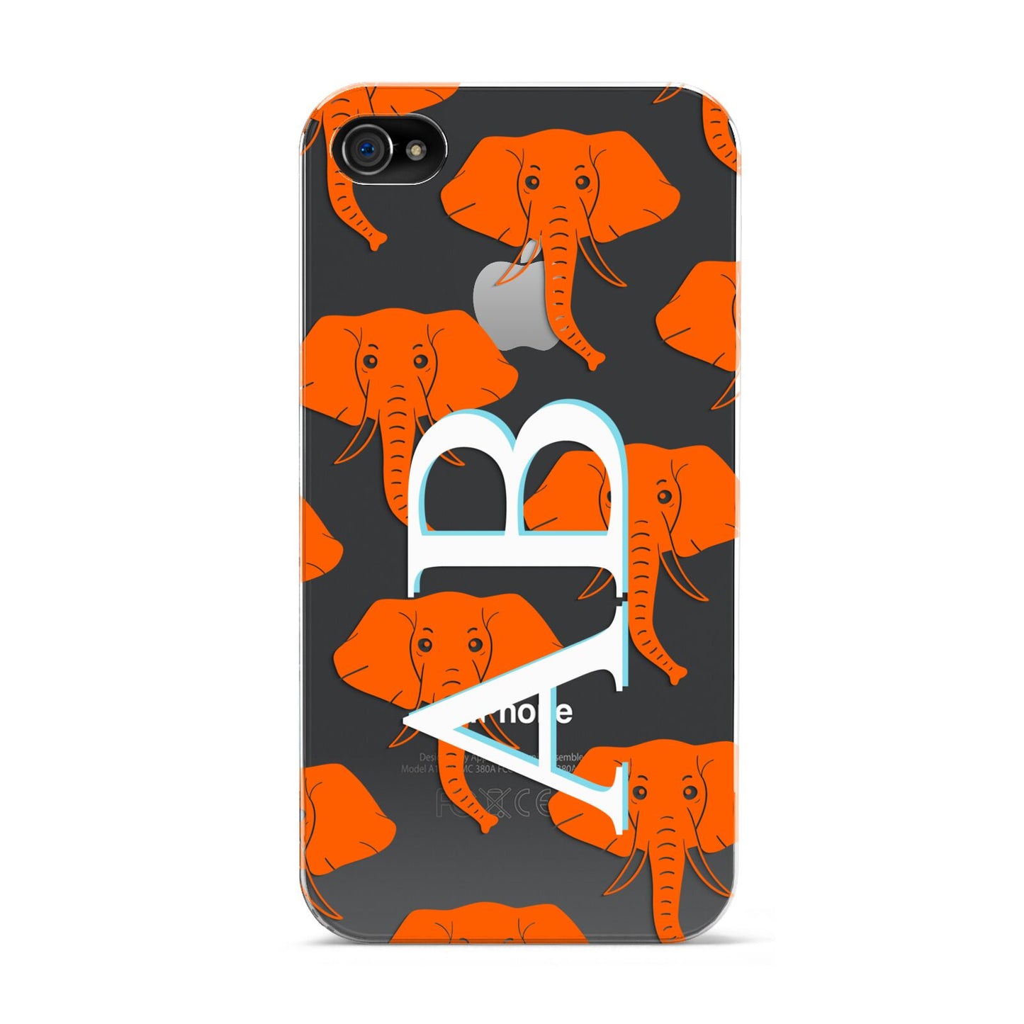 Custom Elephant Initials Apple iPhone 4s Case