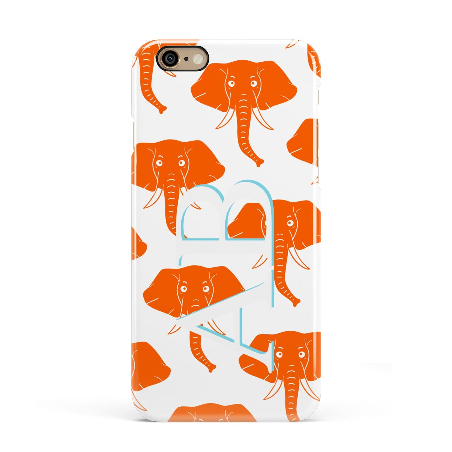 Custom Elephant Initials Apple iPhone 6 3D Snap Case