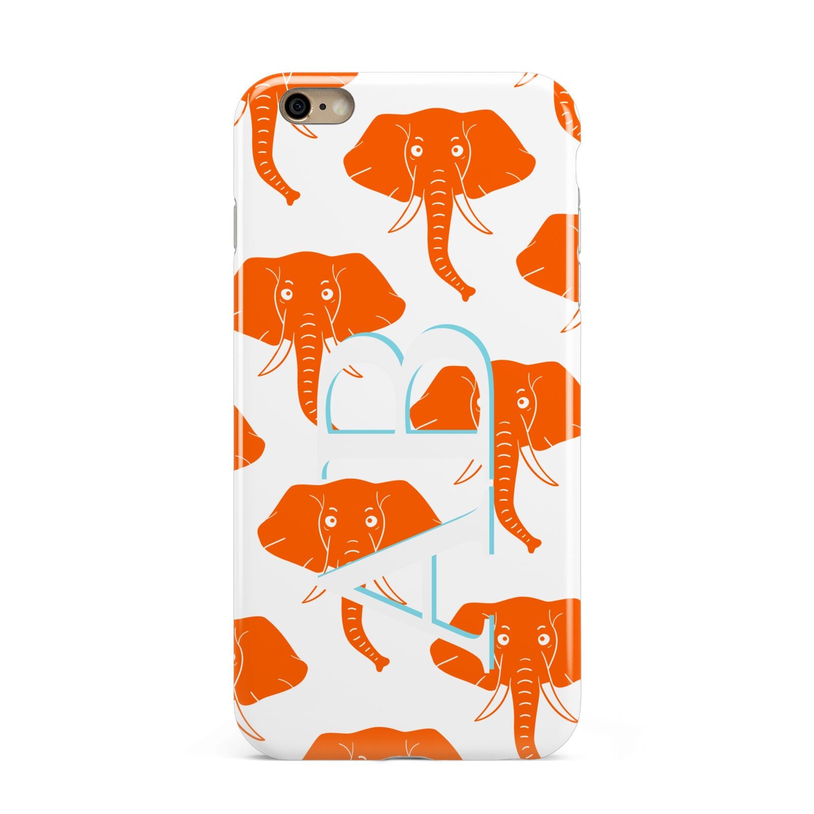 Custom Elephant Initials Apple iPhone 6 Plus 3D Tough Case