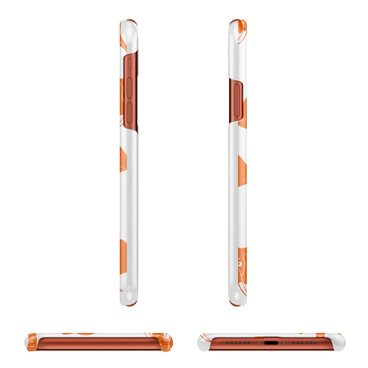 Custom Elephant Initials Apple iPhone XR 3D Wrap Snap Case Angled Images on Coral Phone