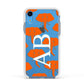 Custom Elephant Initials Apple iPhone XR Impact Case White Edge on Blue Phone