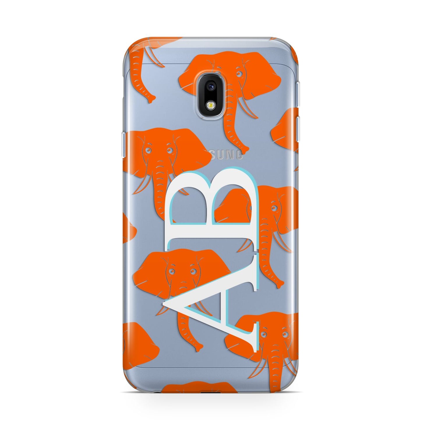 Custom Elephant Initials Samsung Galaxy J3 2017 Case