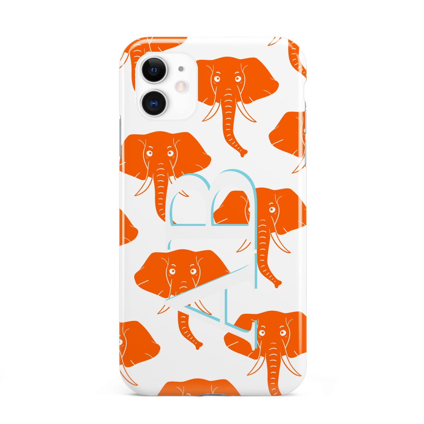 Custom Elephant Initials iPhone 11 3D Tough Case