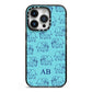 Custom Elephant iPhone 14 Pro Black Impact Case on Silver phone