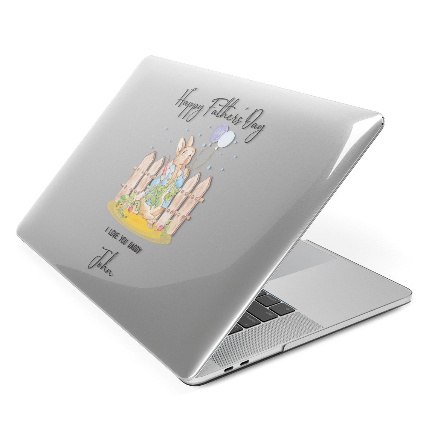 Custom Father s Day Rabbit Apple MacBook Case Side View