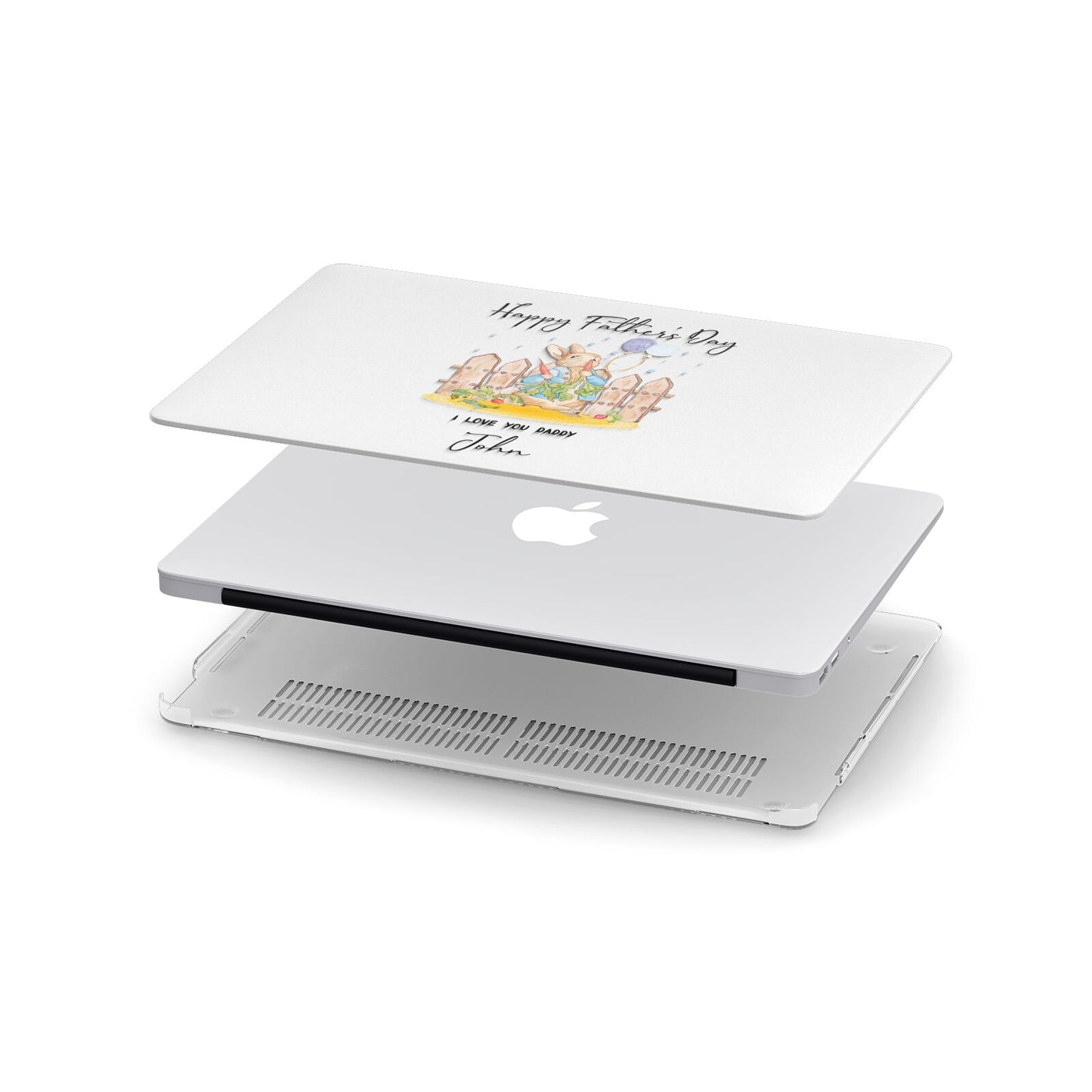Custom Father s Day Rabbit Apple MacBook Case in Detail