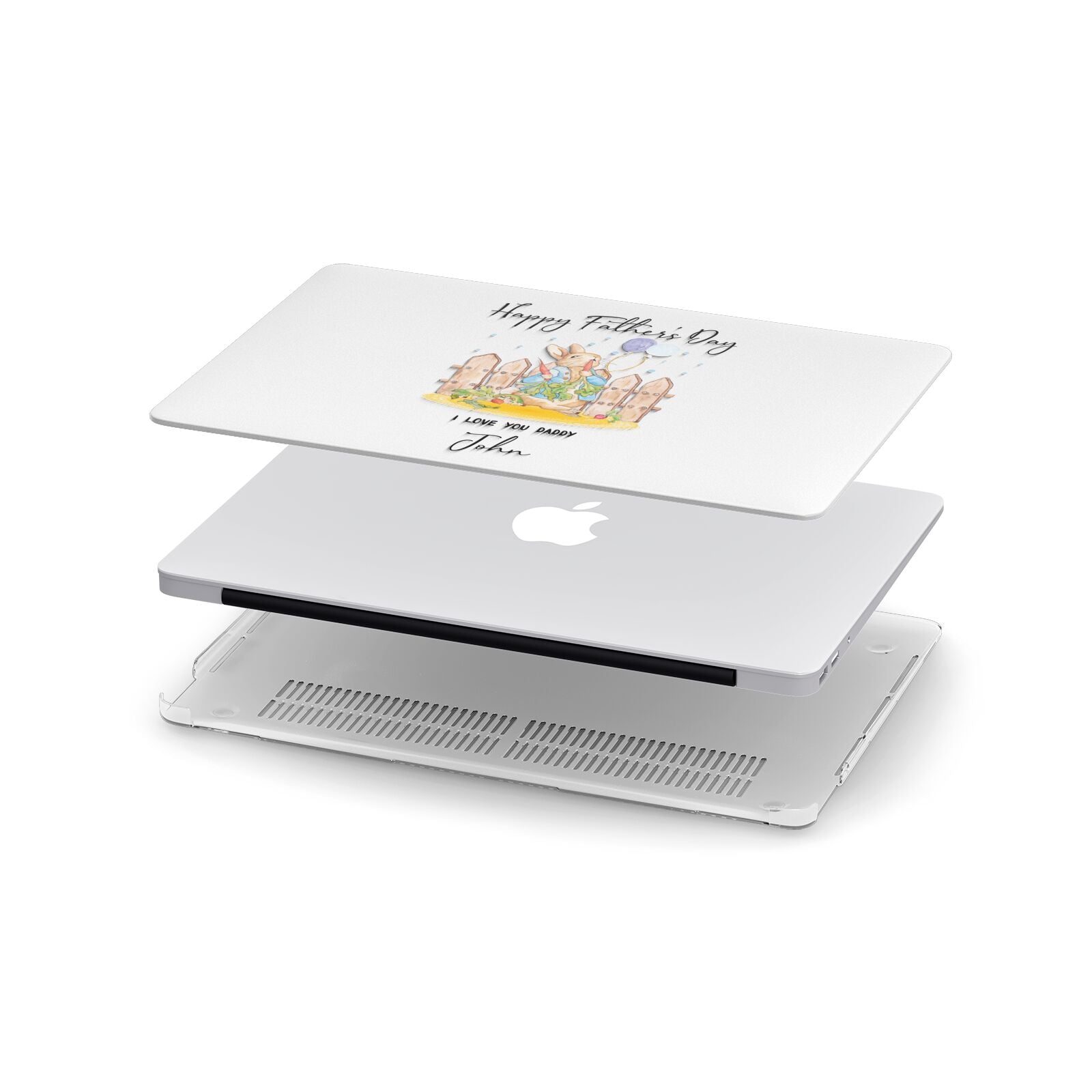 Custom Father s Day Rabbit Apple MacBook Case in Detail