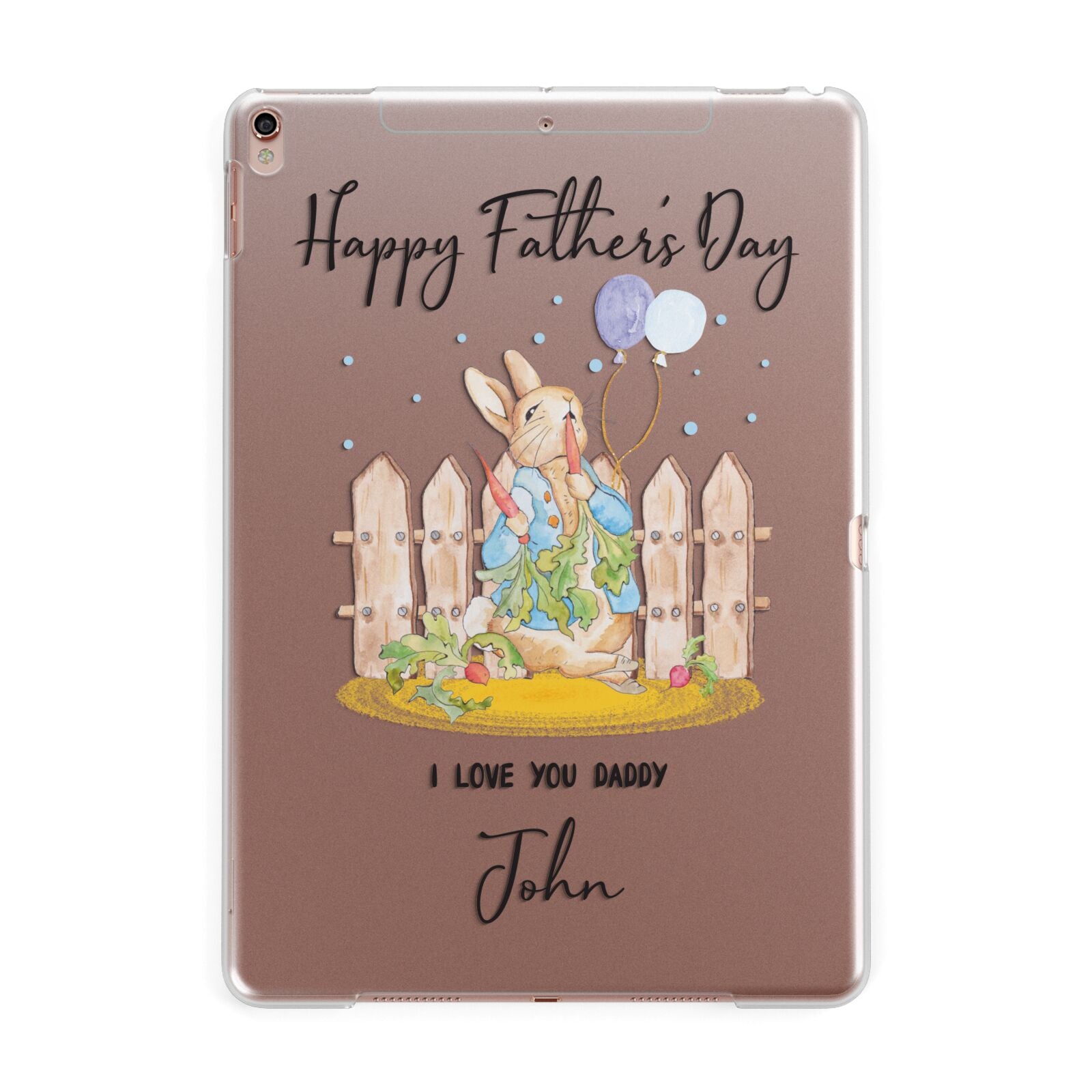Custom Father s Day Rabbit Apple iPad Rose Gold Case