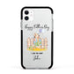 Custom Father s Day Rabbit Apple iPhone 11 in White with Black Impact Case