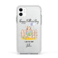 Custom Father s Day Rabbit Apple iPhone 11 in White with White Impact Case