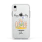 Custom Father s Day Rabbit Apple iPhone XR Impact Case White Edge on Silver Phone
