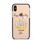 Custom Father s Day Rabbit Apple iPhone Xs Impact Case Black Edge on Gold Phone