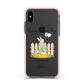 Custom Father s Day Rabbit Apple iPhone Xs Impact Case Pink Edge on Black Phone