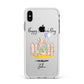 Custom Father s Day Rabbit Apple iPhone Xs Max Impact Case White Edge on Silver Phone