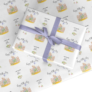 Custom Father's Day Rabbit Wrapping Paper