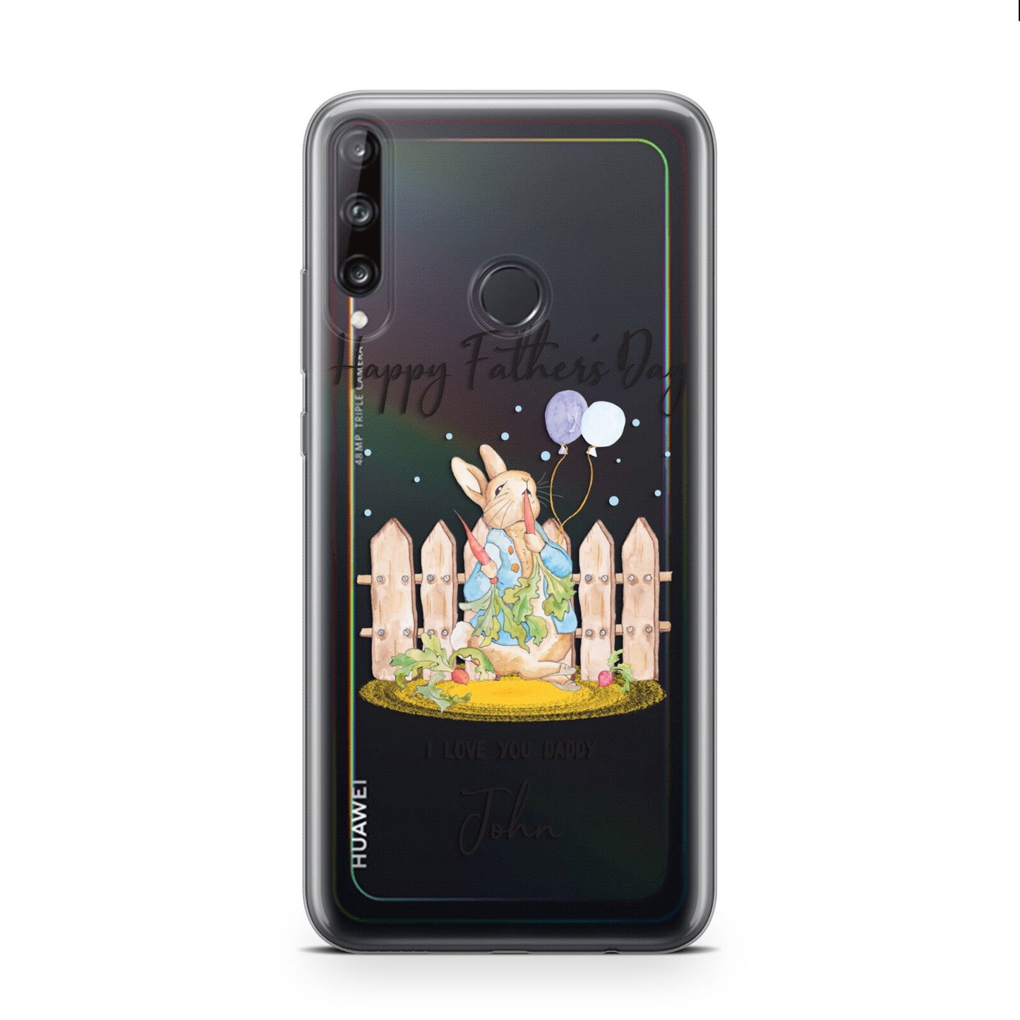 Custom Father s Day Rabbit Huawei P40 Lite E Phone Case